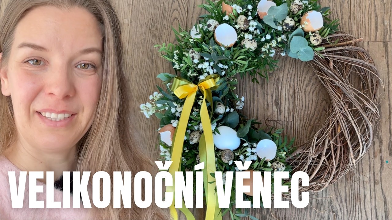 Velikonoční věnec na dveře krok za krokem | Jak vyrobit jarní věnec z proutí a živých větviček
