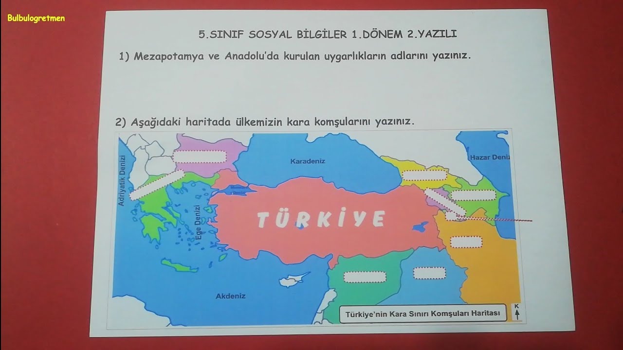 5.sınıf sosyal bilgiler 1.dönem 2.yazılı @Bulbulogretmen  #5sınıf #sosyal