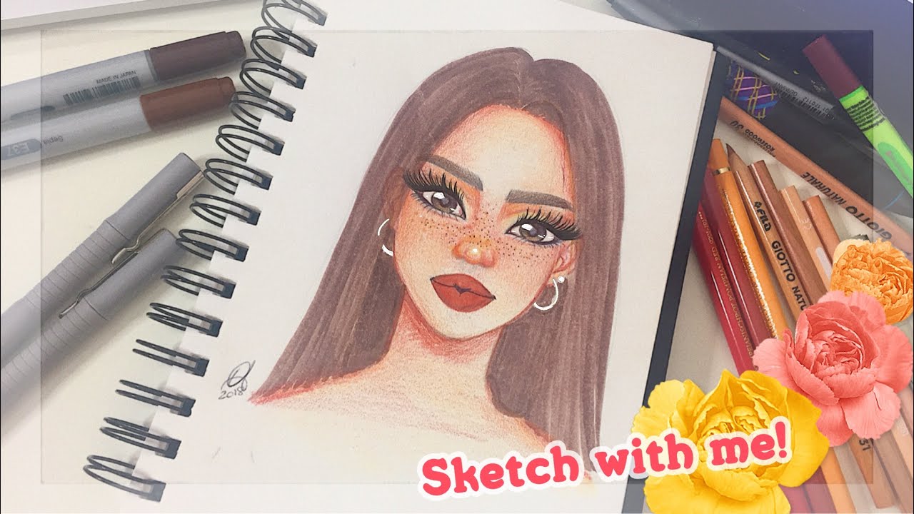 FILL my SKETCHBOOK with Me! ✍🏼 FRECKLES GIRL!!!