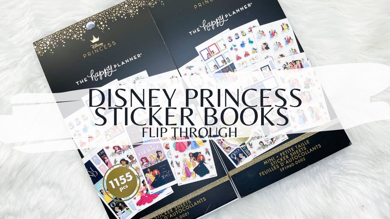 DISNEY PRINCESS STICKER BOOKS FLIP THROUGH | HAPPY PLANNER | CLASSIC 1155 & MINI 1318 COMPARISON ✨