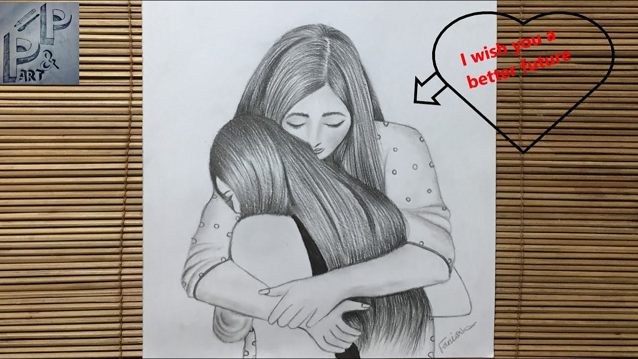 Teachers Day Drawing // Pencil Drawing of Farewell Moment of Teacher and Student