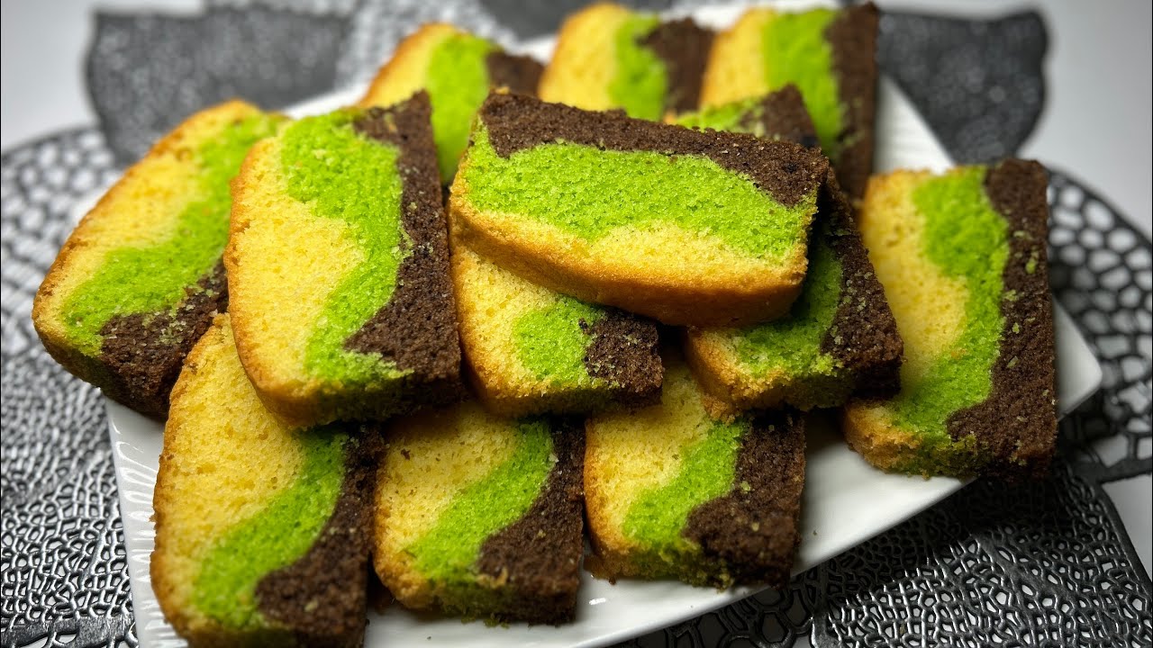三色牛油蛋糕食谱 | Delicious 3 Colours Butter Cake Recipe
