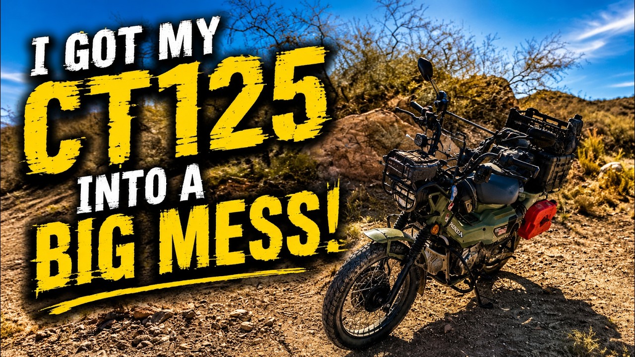 Мотоцикл Honda CT125 Trail 125 попал в большую беду в пустыне Аризоны.