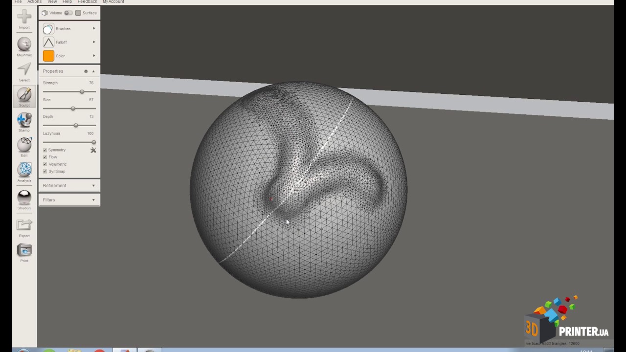 [3DPrinter.ua] Autodesk Meshmixer. Скульпт