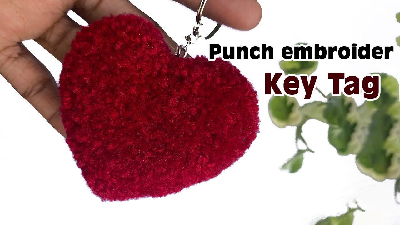 How to Make a Punch Needle Keychain / Punch Embroidery for beginners /   Handmade Keychain