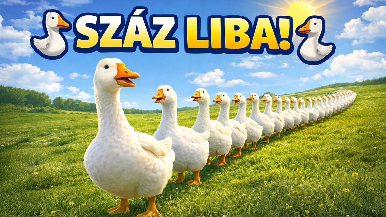 🪿 Száz liba egy sorba 🪿 | Gágogós, mozgásos gyerekdal | Számolós dal ovisoknak