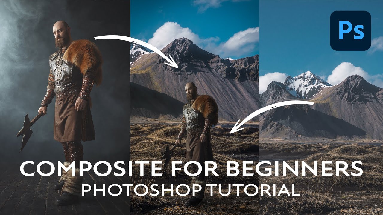 Photoshop COMPOSITES, смешивание фотографий и добавление элементов (урок для начинающих)