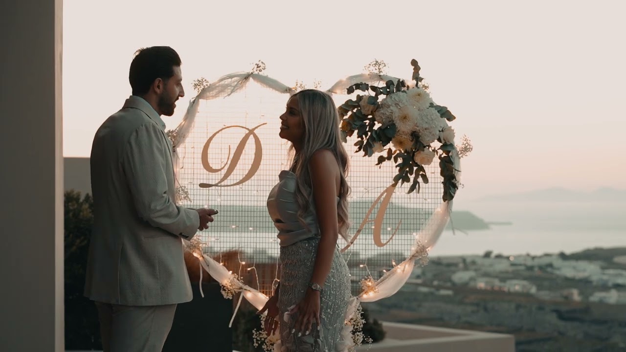 Romantic Sunset Proposal in Santorini 🇬🇷 | North Hotel Pyrgos | Cinematic Engagement Film