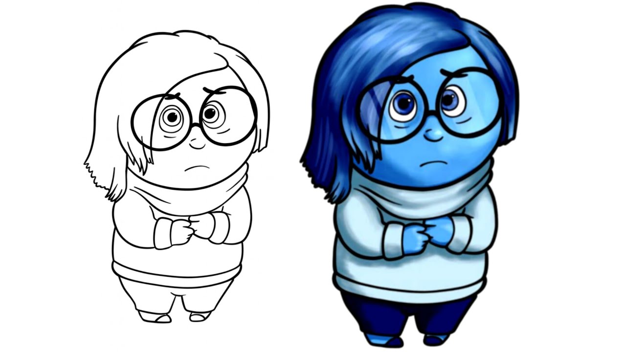 Kolay Ters Yüz 2 Üzüntü Çizimi | Inside Out 2 Sadness Drawing 💙 Step by Step Tutorial