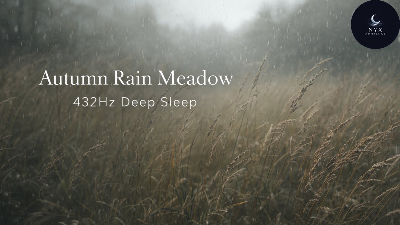 Autumn Meadow Rain Ambience – Gentle Wind & Birds | 432Hz Deep Sleep (10 Hours)