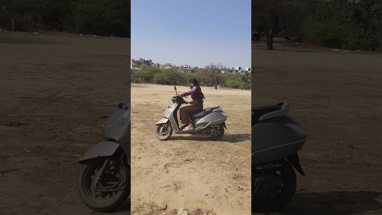 Learning scooty.. please ignore my Ravan vali hasi 🤣😂🥲😬...#viral #delhi #vlog #like 