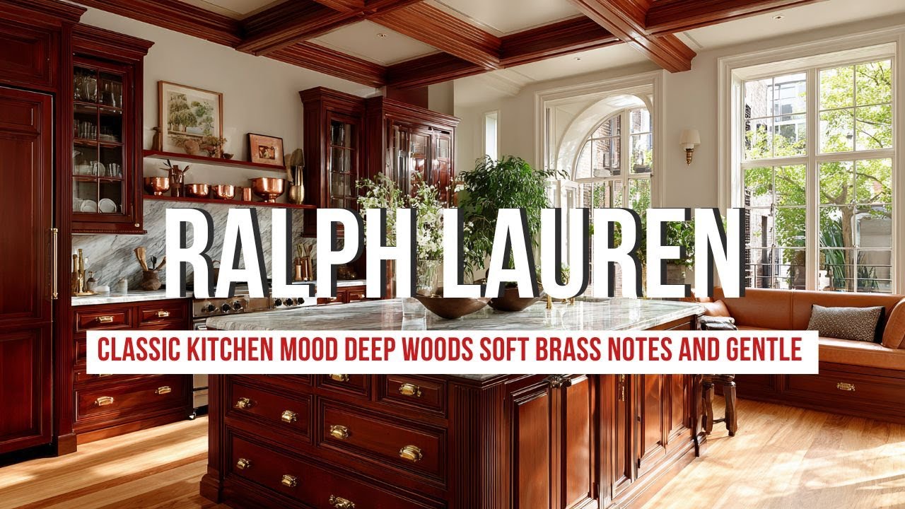 Classic Kitchen Mood with Ralph Lauren Deep Woods Soft Brass Notes and Gentle Warm Tones