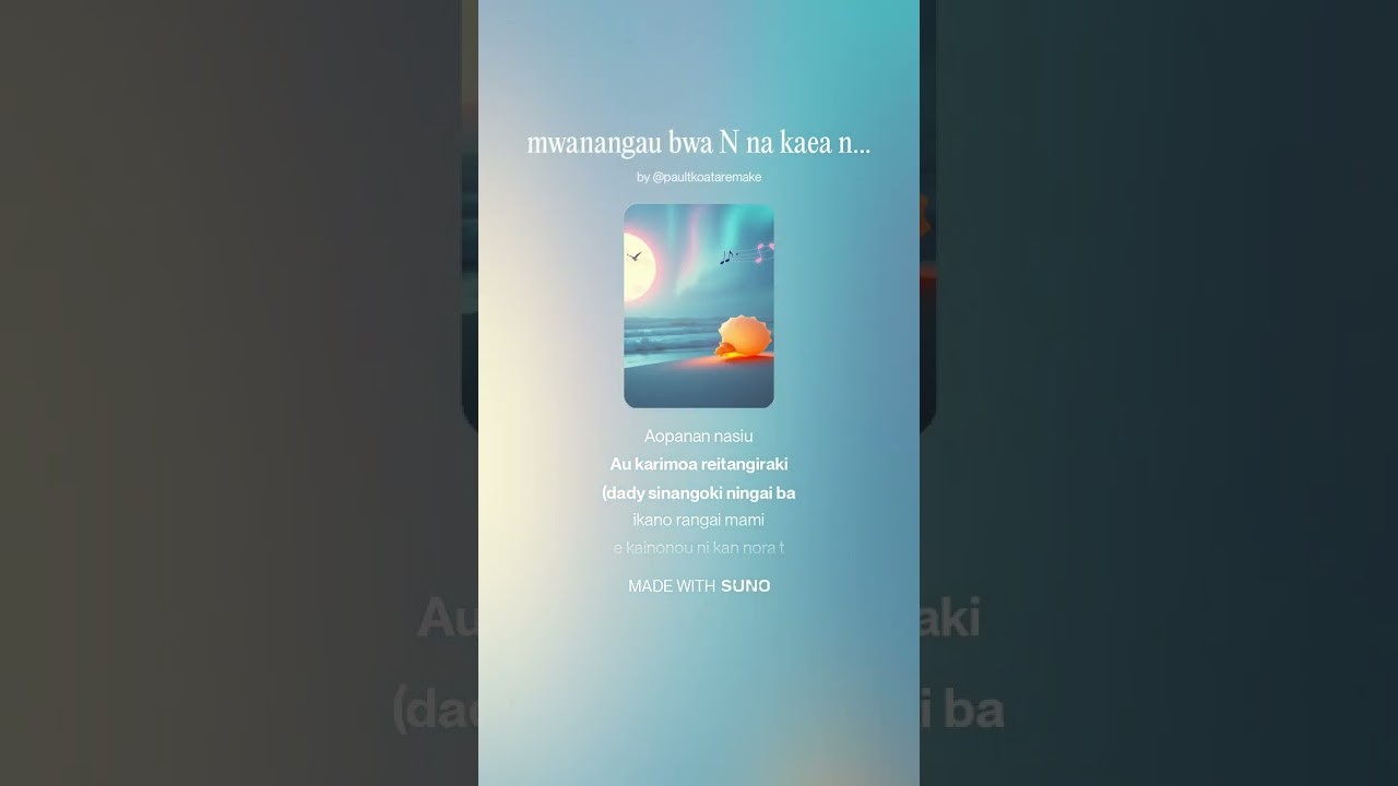 mwanangau bwa N na kaea nangin Tarawa sung by Kiteon  Cover