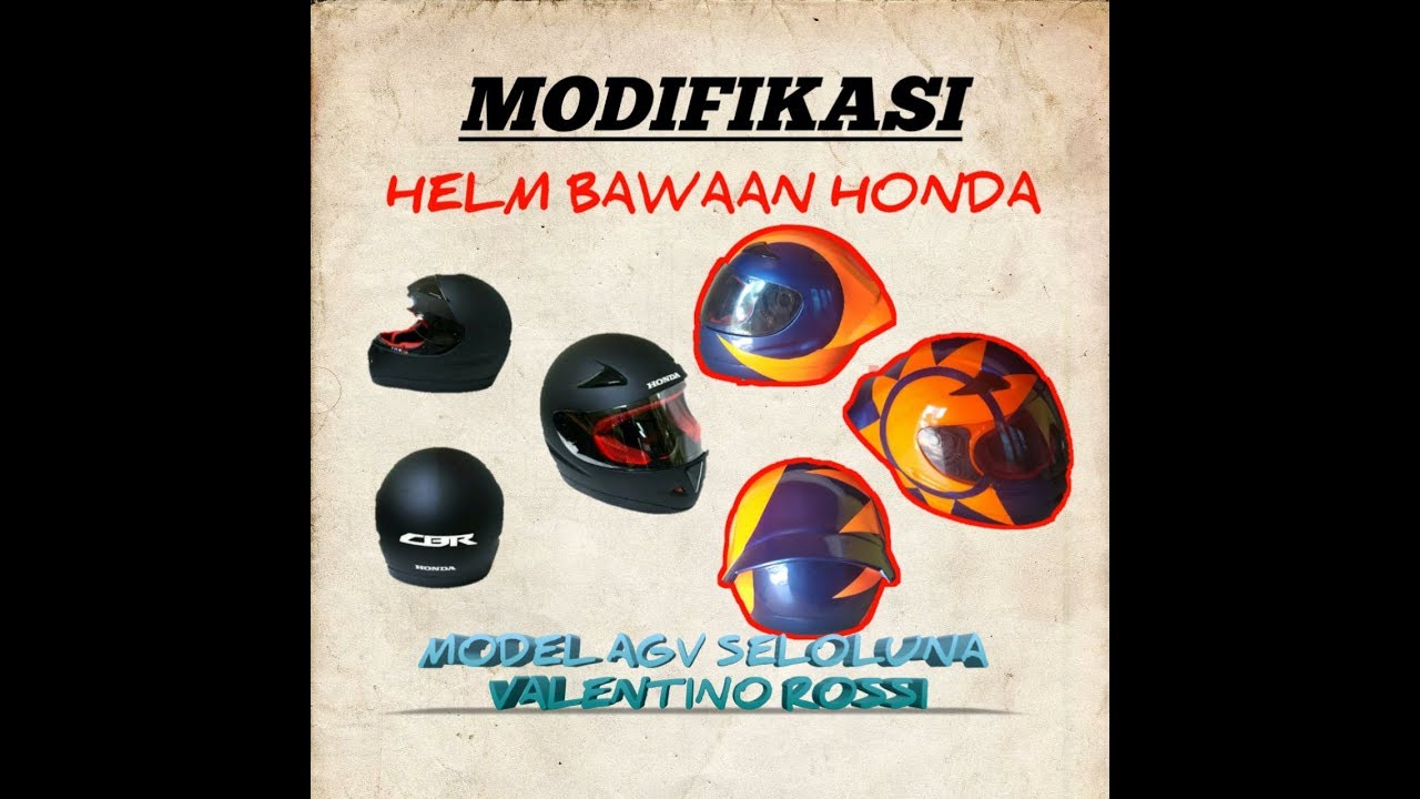 Modifikasi helm bawaan HONDA || Repaint model AGV Seloluna