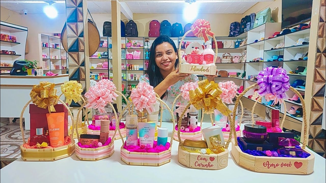 Montei cestas femininas com perfume ou body splash que são sucesso aqui na loja💝