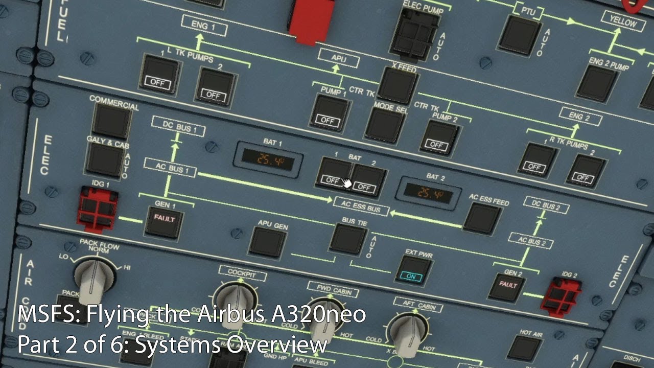 MSFS - Полёт на Airbus A320neo. Часть 2: Обзор систем самолёта.