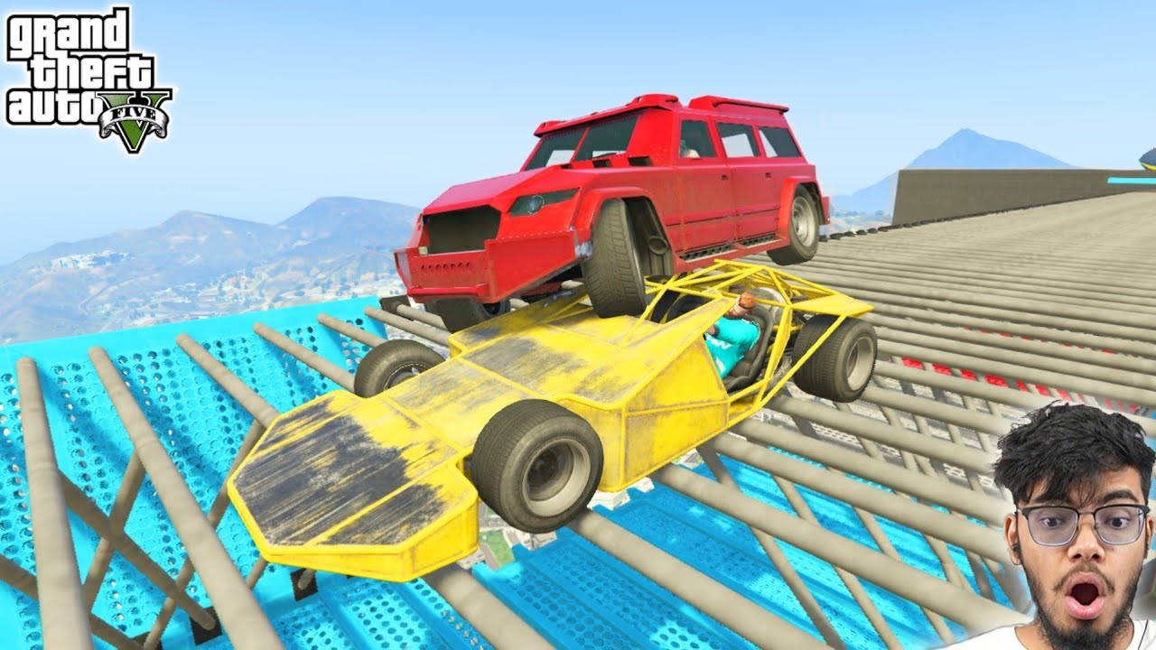 Cars Vs Cars Vs Bike 99.9797% People Cry With Their Mother After This Challenge in GTA 5!