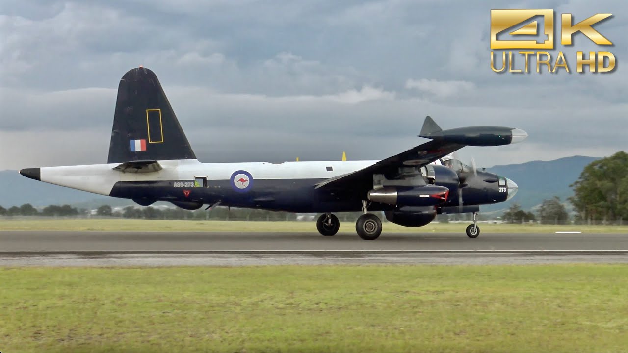 Lockheed P-2 Neptune takeoff - 2 turning, 2 burning!