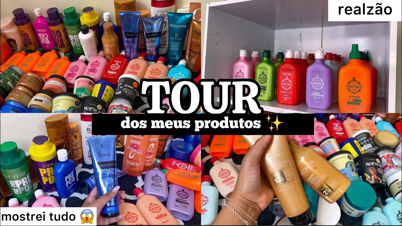 TOUR PELO MEUS PRODUTOS DE CABELO😱✨ mostrei tudo realzão