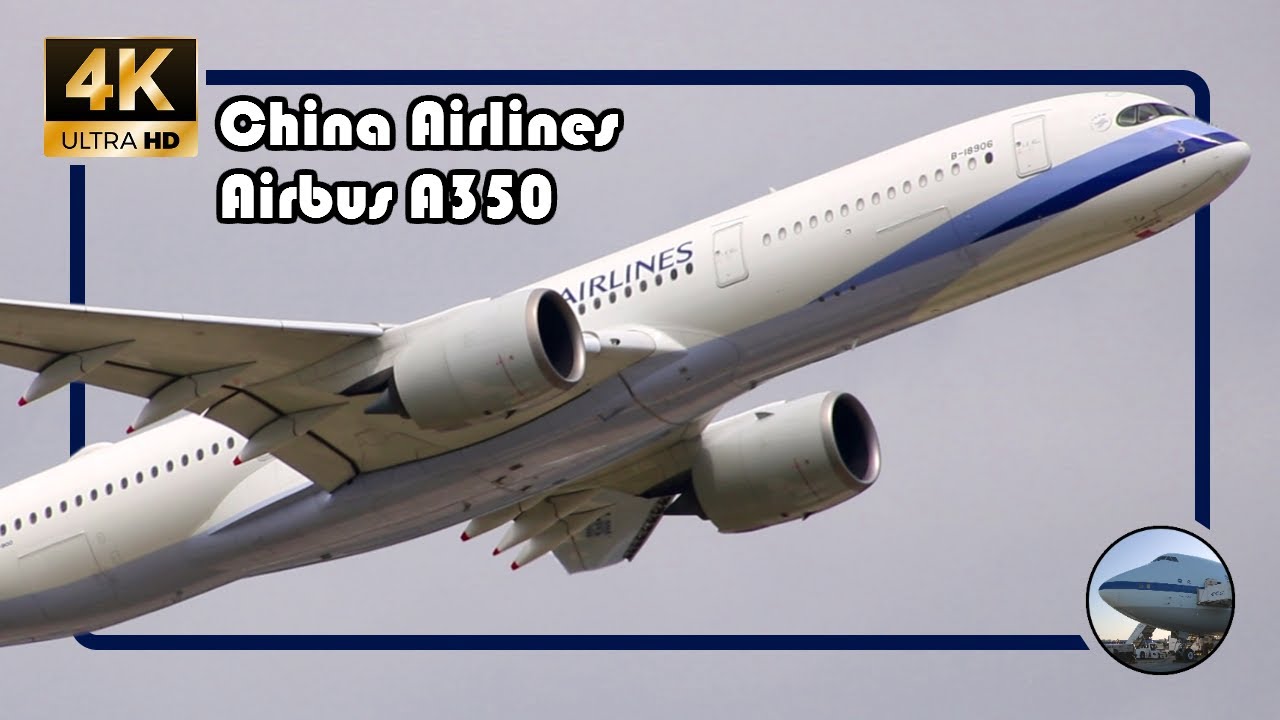 [4K] China Airlines Airbus A350-900 takeoff at Frankfurt Airport| Planespotting at Frankfurt Airport