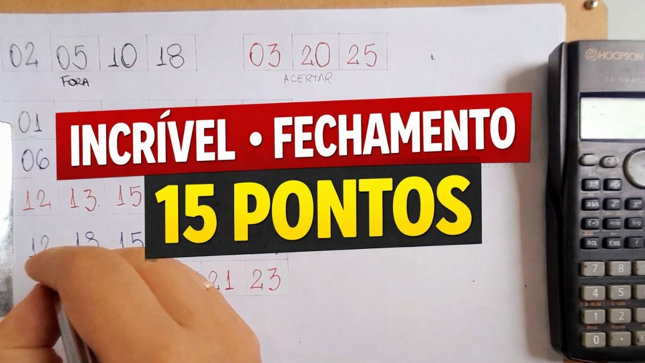 INCR&Iacute;VEL Fechamento Para Lotof&aacute;cil | 21 N&Uacute;MEROS | 3 Combina&ccedil;&otilde;es | FECHA 15 ?