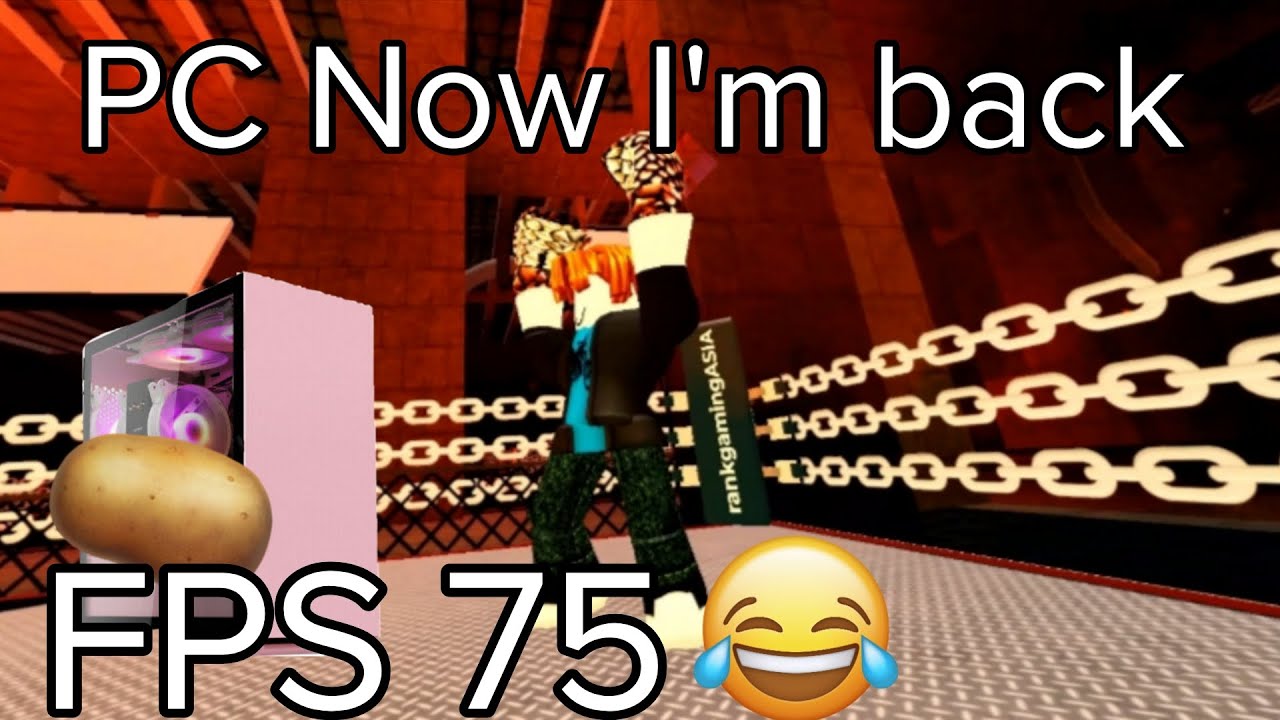 Roblox Boxing league with PC I'm back fps 75.. too low enough random