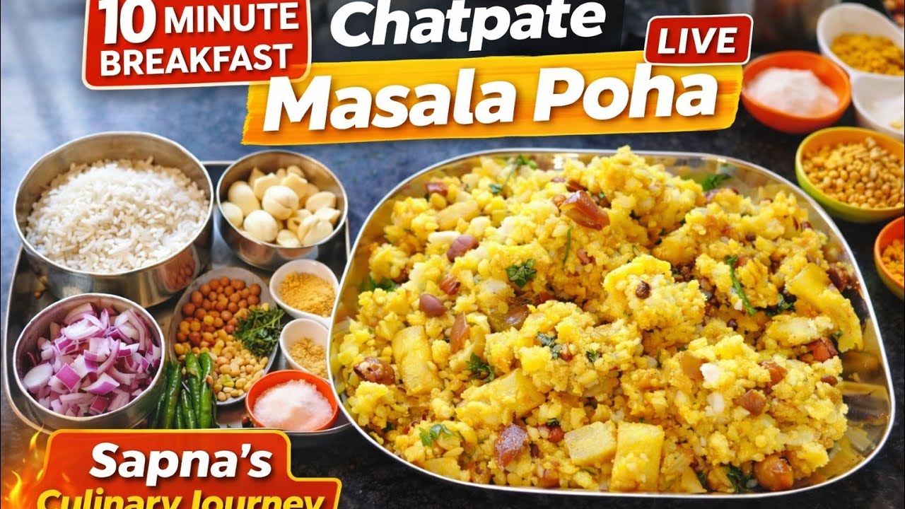 #live Healthy Chatpate Poha | Tadka Wala Poha | Homemade Breakfast Recipe