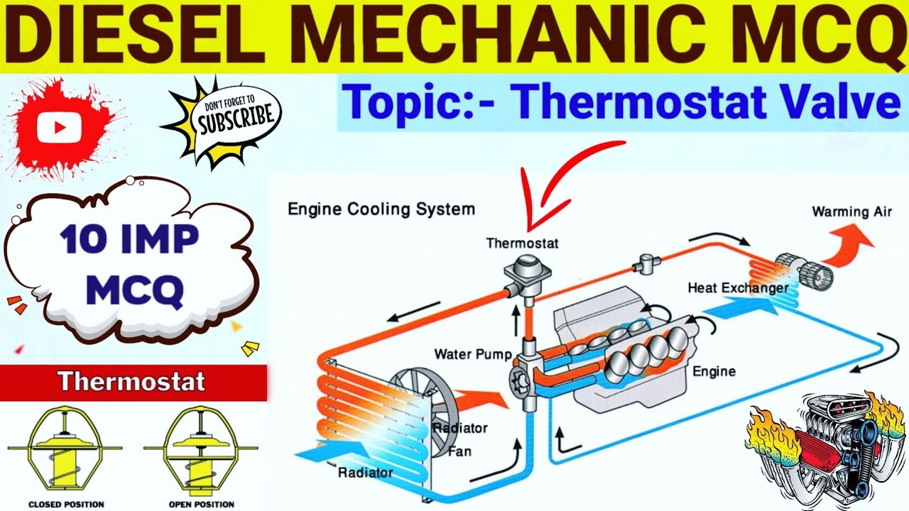 Diesel Mechanic objective Questions and answers Based On Thermostat Valve @DieselMechanicLiveClass