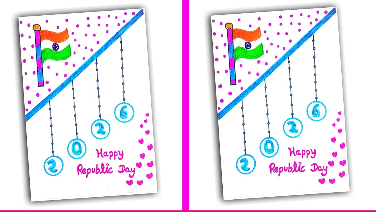 🇮🇳LAST💢Minute Happy Republic Day greeting card tutorial / how to make Republic day card 