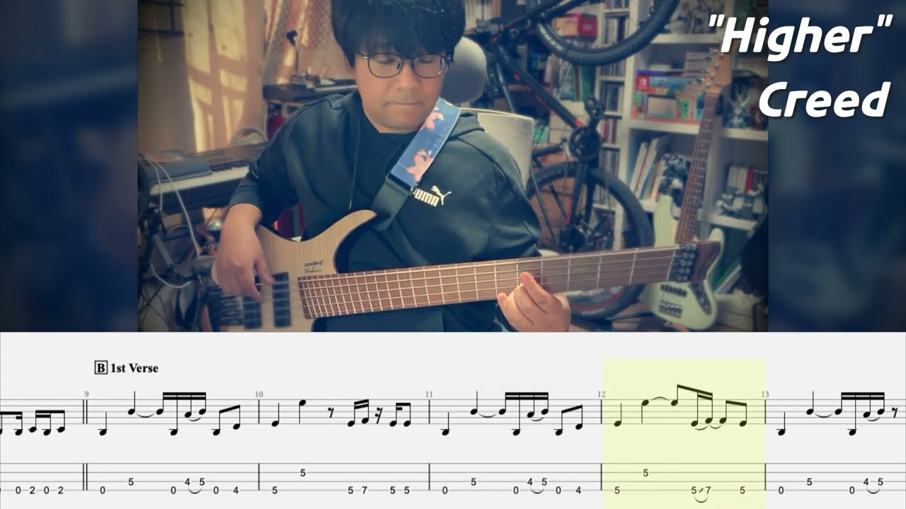 Creed - Higher // bass cover and tab