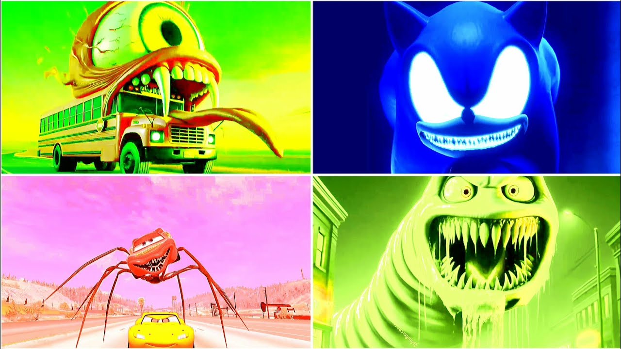 SCHOOL BUS 🆚 SONIC EXE 🆚McQUEEN TANK 🆚 THOMAS TRAIN - COFFIN DANCE SONG | TILES HOP #170