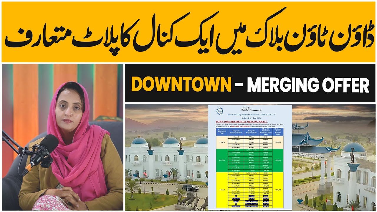 Blue world city Islamabad downtown merging offer , 1 kanal plots available now for merging