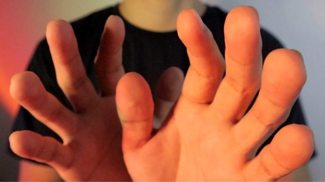 ASMR Hand movements/ Face touching with Humidifier sounds
