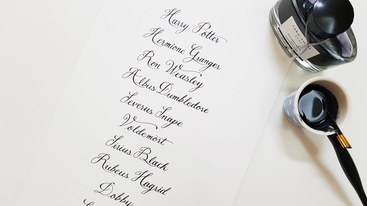딥펜 캘리그라피 딥펜으로 해리포터 등장인물 이름 쓰기