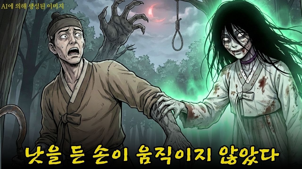 (| 무섭지 않은 공포 실화 |야담 |민담 )자신이 목매단 나무를 베려던 순간, 마녀의 저주로 낫을 든 손이 굳어버렸다