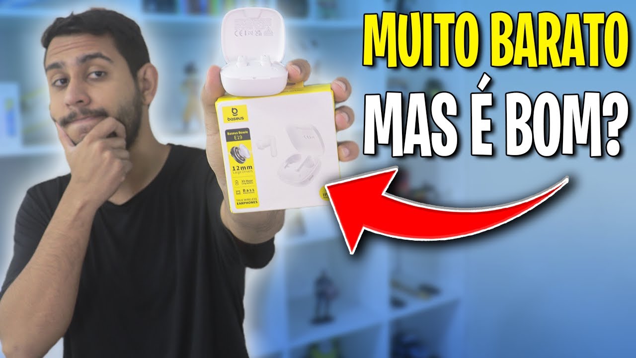 Fone Bluetooth Baseus Bowie E19: MUITO BARATO, MAS É BOM? Vale a pena comprar? Unboxing e Review