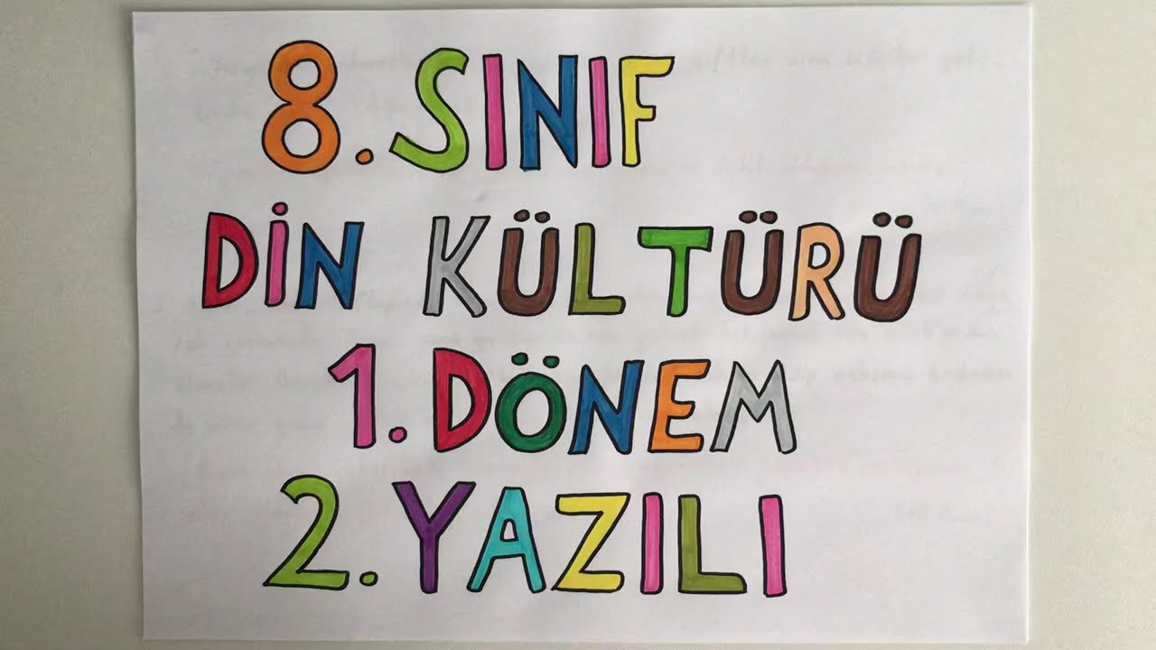 8. Sınıf Din Kültürü 1. Dönem 2. Yazılı (PUANLI)