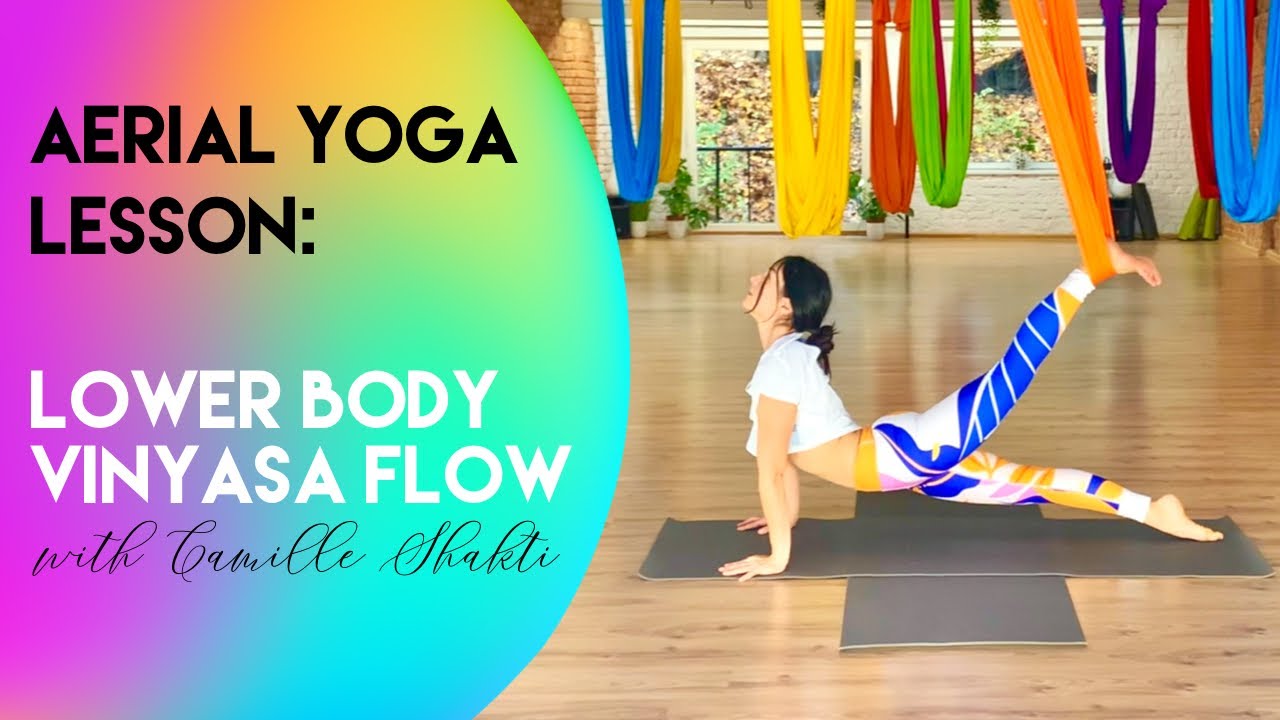 45-минутный урок йоги Vinyasa Flow Aerial Yoga 1 — Нижняя часть тела | Средний уровень - Продвину...