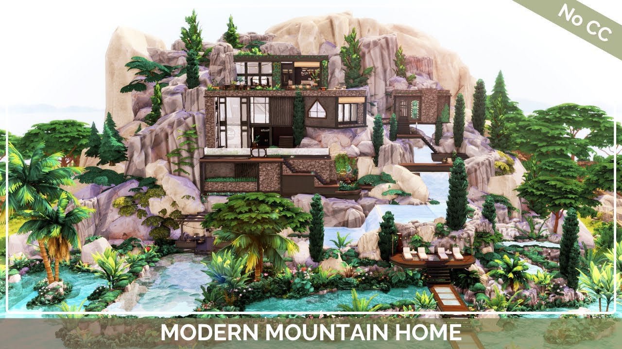 MODERN MOUNTAIN HOME | NO CC | STOP MOTION BUILD | THE SIMS 4 |