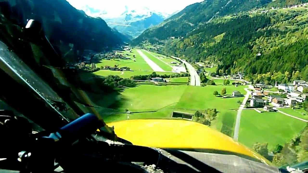 Hawker Hunter Landing in Ambri, Switzerland