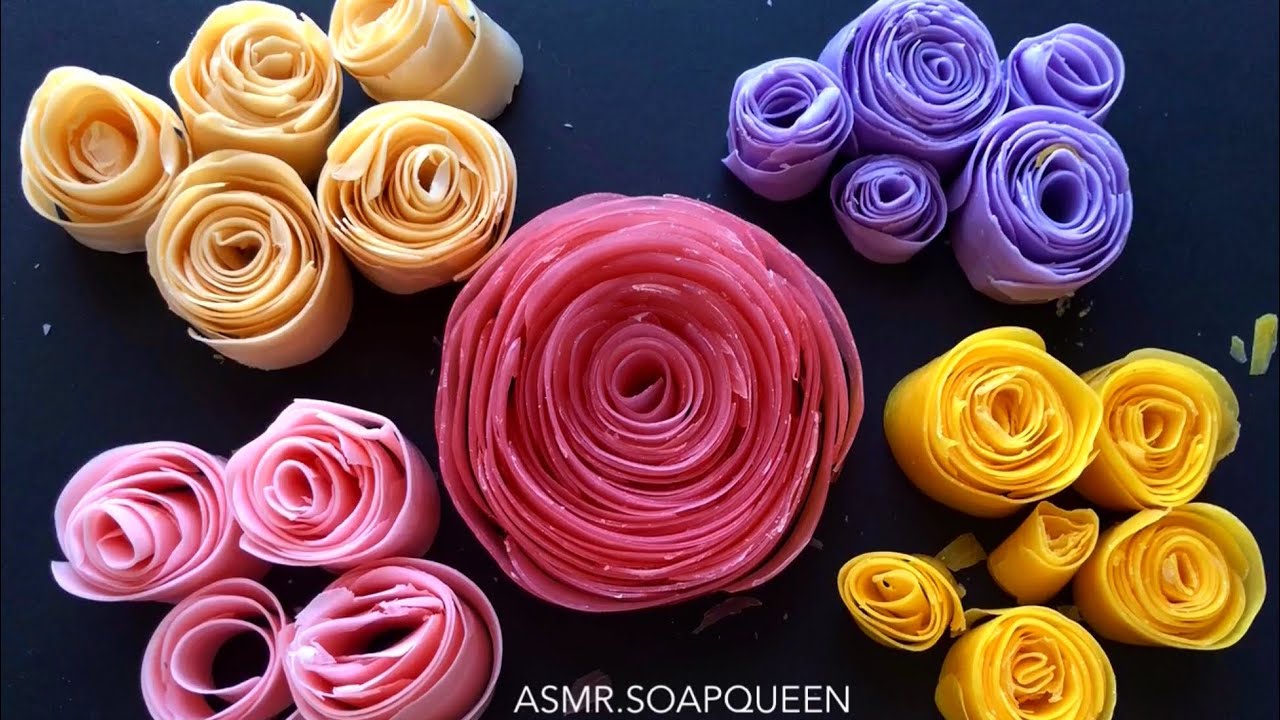 Flower garden crushing - HARD SOAP CULRS/ ASMR/ SATISFYING VIDEO