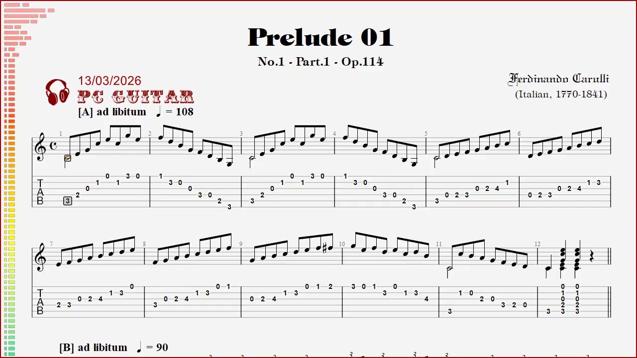 Carulli, Op114 Part1 no1 Prelude, guitar