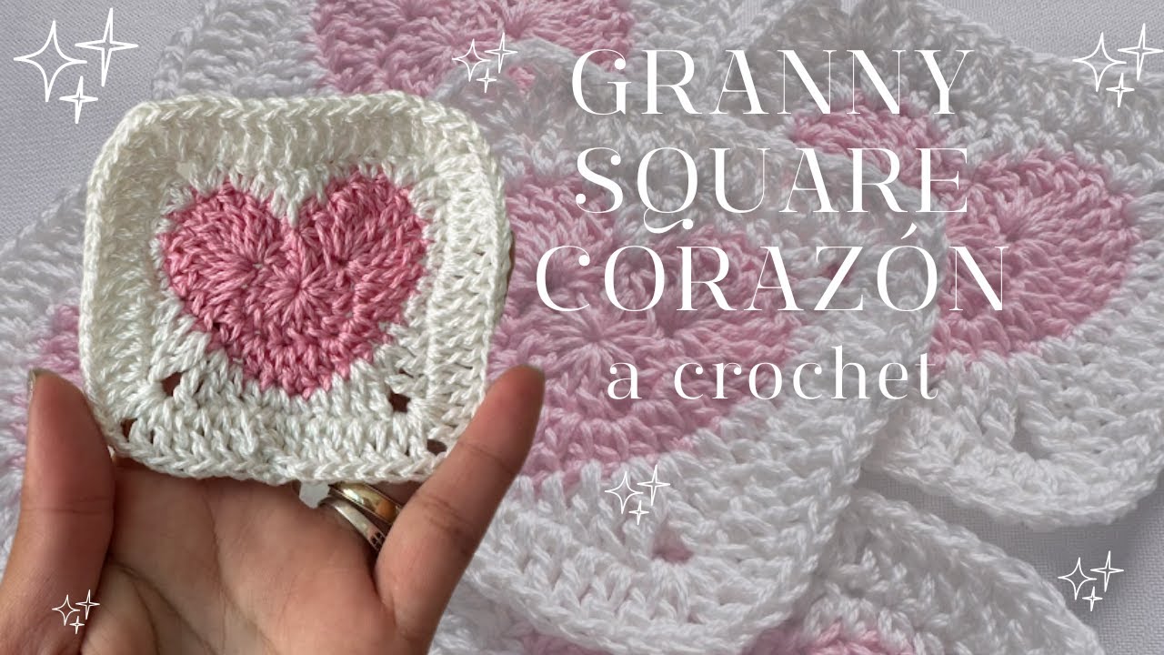 🩷GRANNY SQUARE de corazón🩷 para principiantes | Tutorial | isabella.crochett
