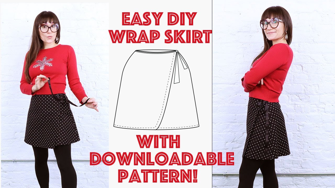 No Elastic No Zipper Super Easy DIY Wrap Skirt With Sewing Pattern