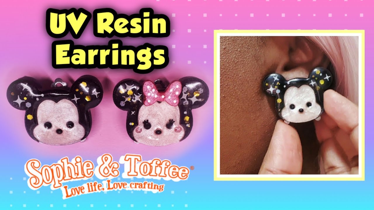 HOW TO MAKE EARRINGS WITH UV RESIN - SOPHIE AND TOFFEE DISNEY TSUM TSUM BOX 2020