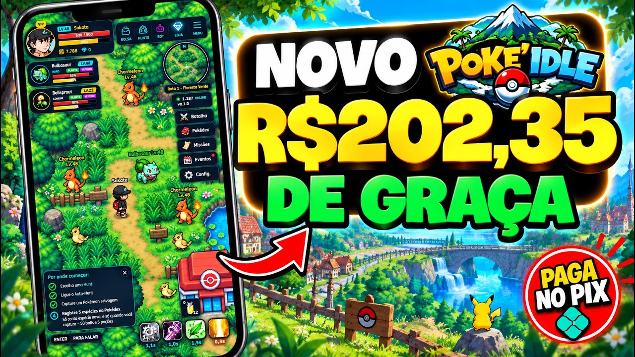 🔥LAN&Ccedil;OU! NOVO POKEMON IDLE - JOGO NFT GR&Aacute;TIS MOBILE PAGANDO no PIX? GUIA COMPLETO | SIGMA PROJECT