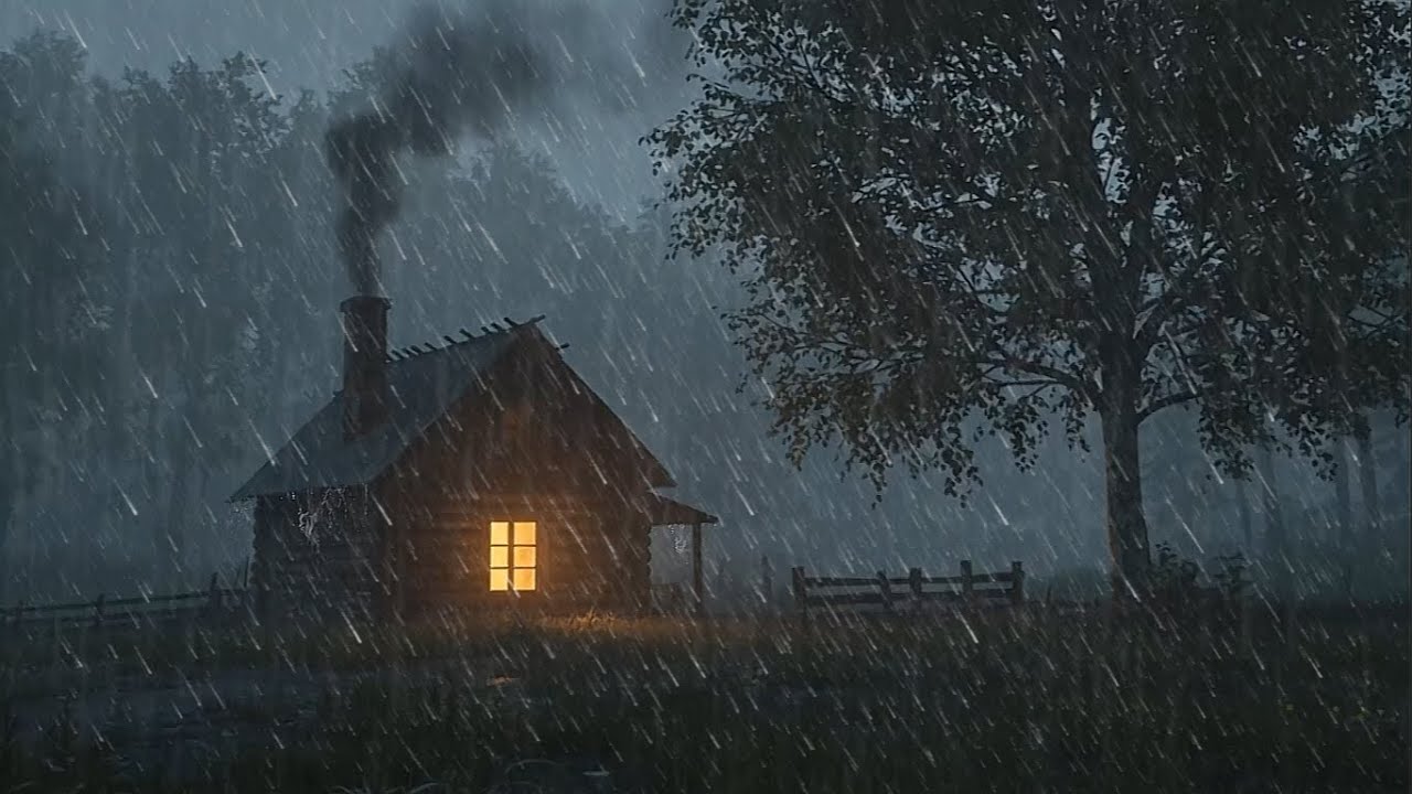 Rain Sounds with Thunder for Sleeping | Dark Night Storm