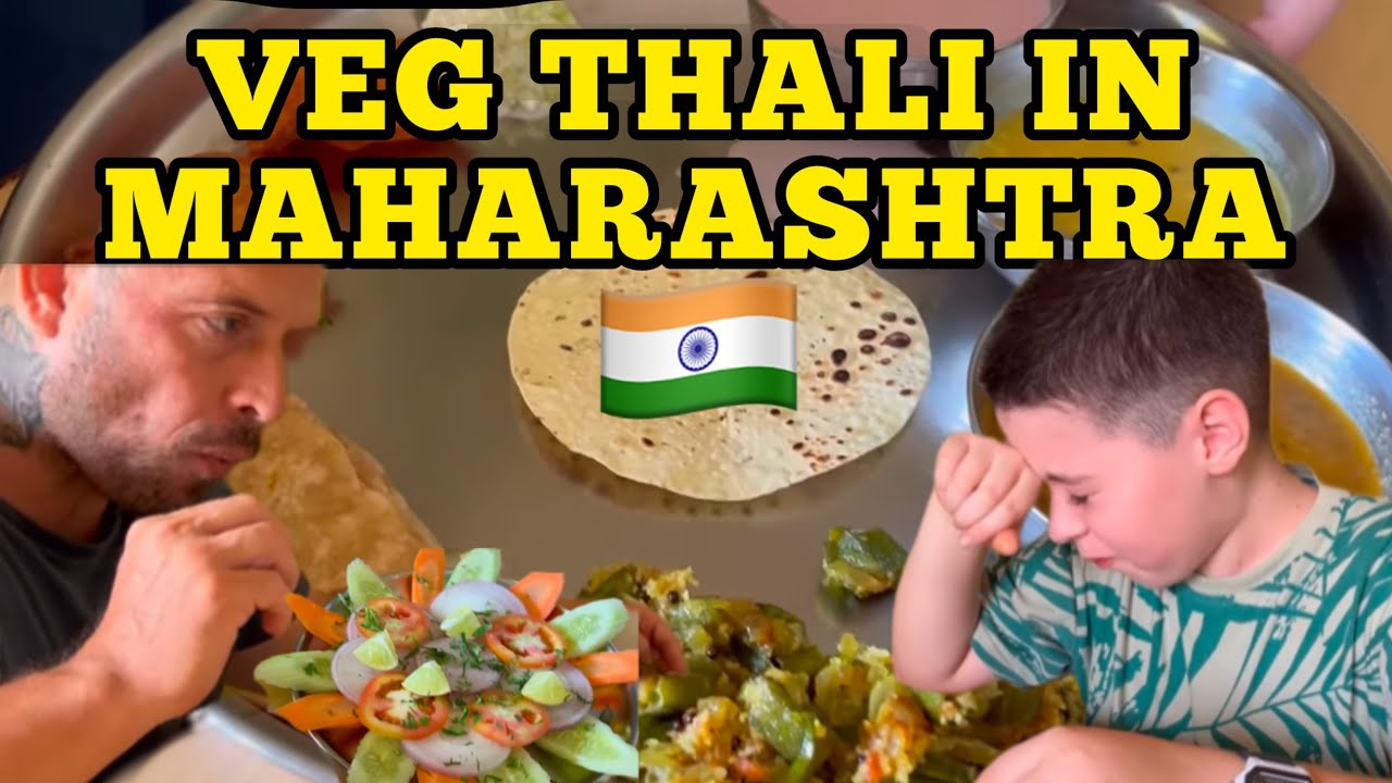 We Tried VEG THALI for the FIRST TIME in Maharashtra