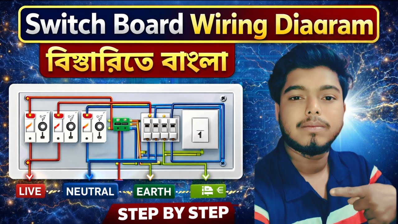 Switch Board Wiring Diagram Bangla | সুইচ বোর্ড ওয়ারিং সম্পূর্ণ গাইড Step by Step।। AET