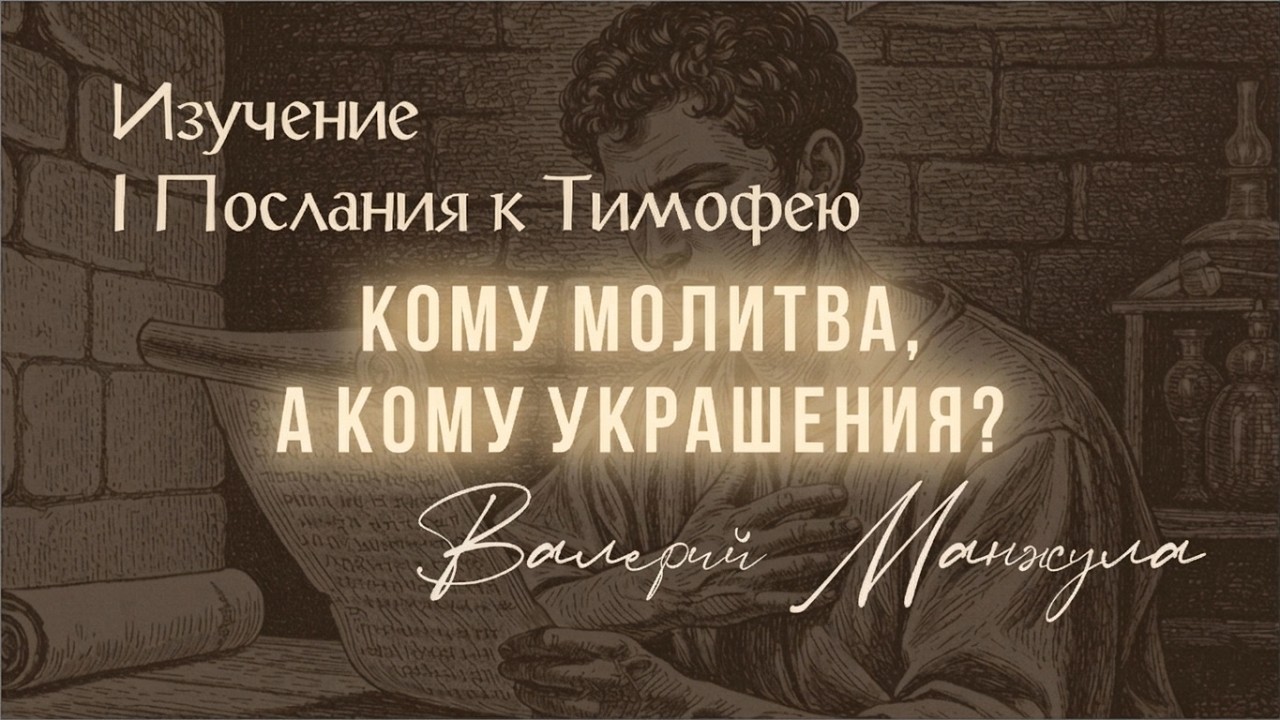 1Тим.2:8-10\КОМУ МОЛИТВА, А КОМУ УКРАШЕНИЯ\ Первое Послание к Тимофею с Валерием Манжулой